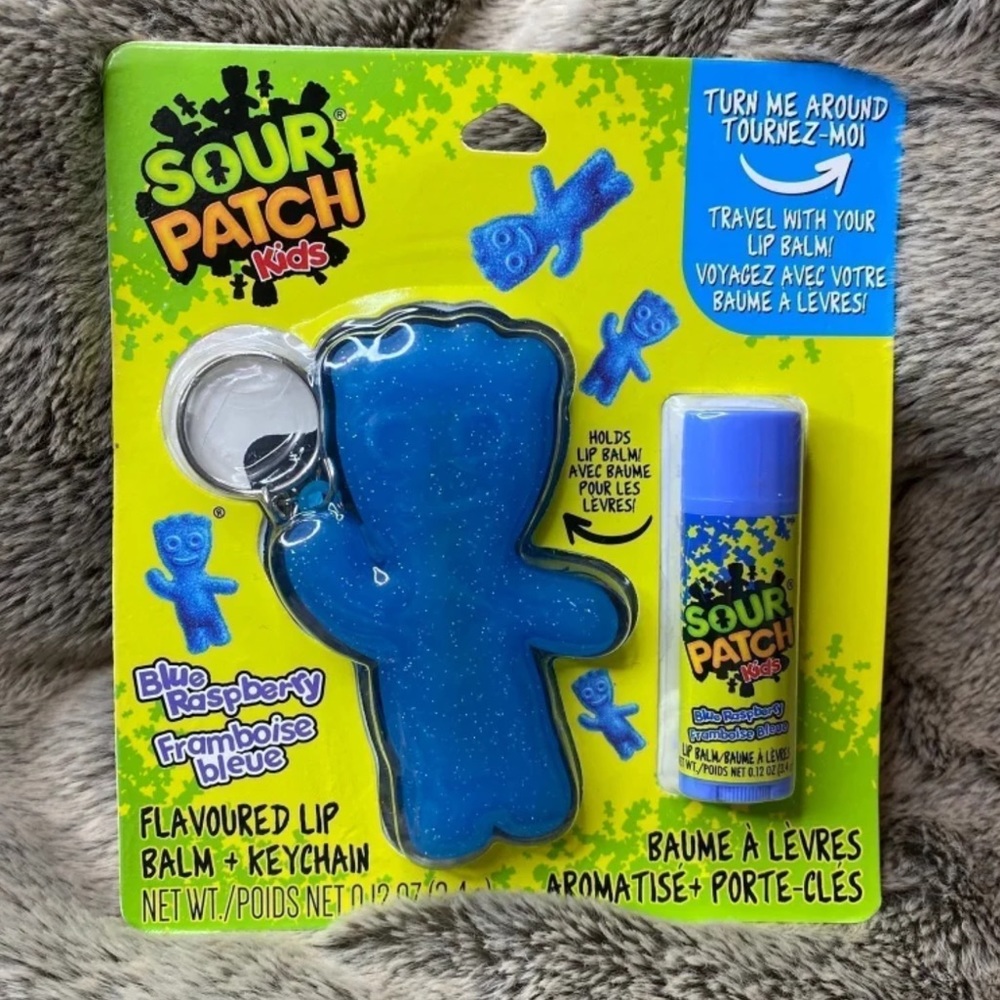 Sealed Sour Patch Kids Blue Raspberry Lip Balm With Keychain